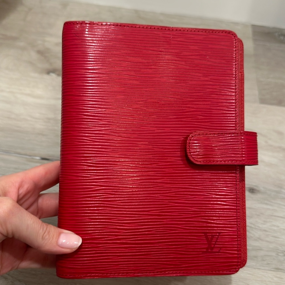Louis Vuitton Red Epi Leather Small Ring Agenda Cover